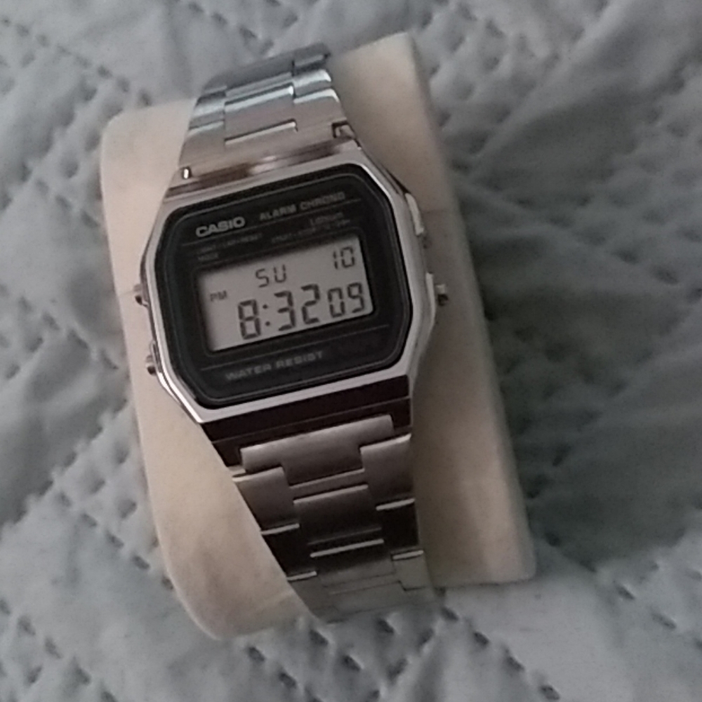 Casio men's designer steel band watch #A158W